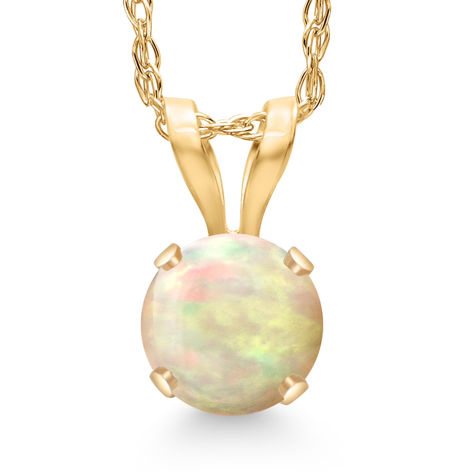 Ethiopian Opal_Pendant in 14K Yellow Gold