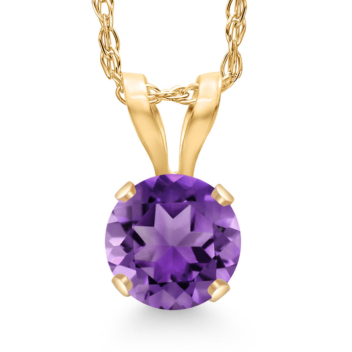 Amethyst - February_Pendant in 14K Yellow Gold