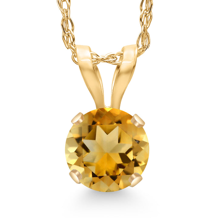 Citrine - November_Pendant in 14K Yellow Gold