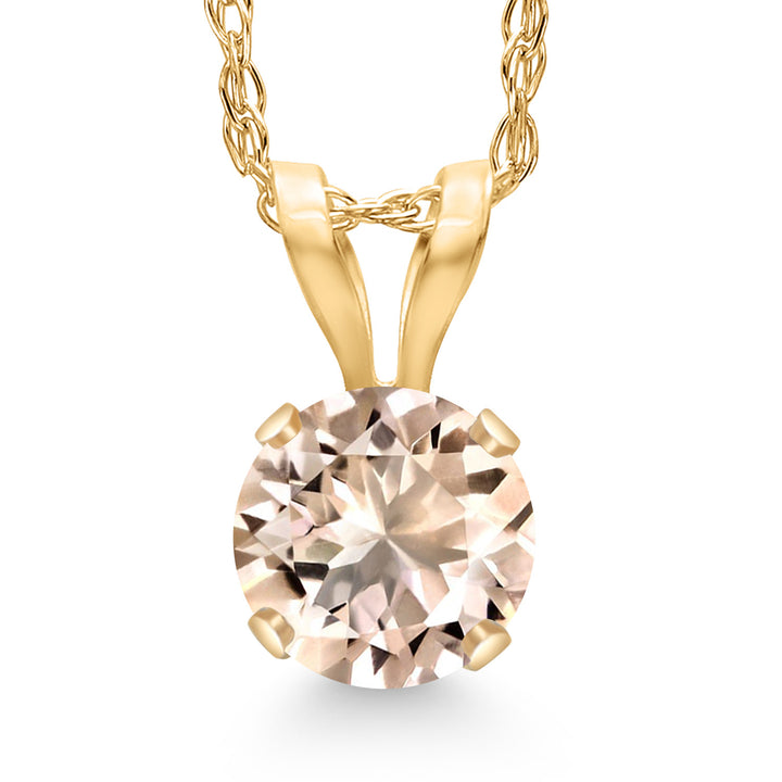 Morganite - October_Pendant in 14K Yellow Gold