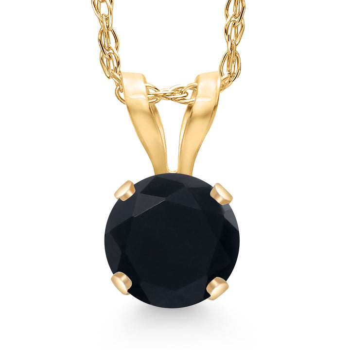 Onyx - December_Pendant in 14K Yellow Gold