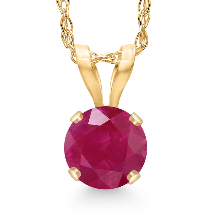 Ruby - July_Pendant in 14K Yellow Gold