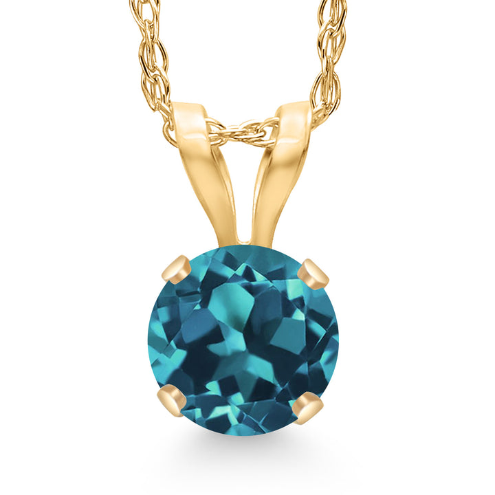 London Blue Topaz - November_Pendant in 14K Yellow Gold