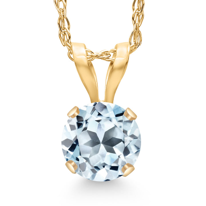 Sky Blue Topaz - November_Pendant in 14K Yellow Gold