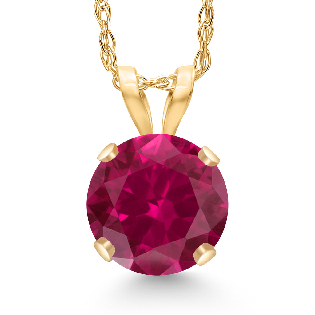 Created Ruby - July_Pendant in 14K Yellow Gold
