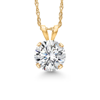 Gem Stone King Lab Grown Diamond Pendant Necklaces