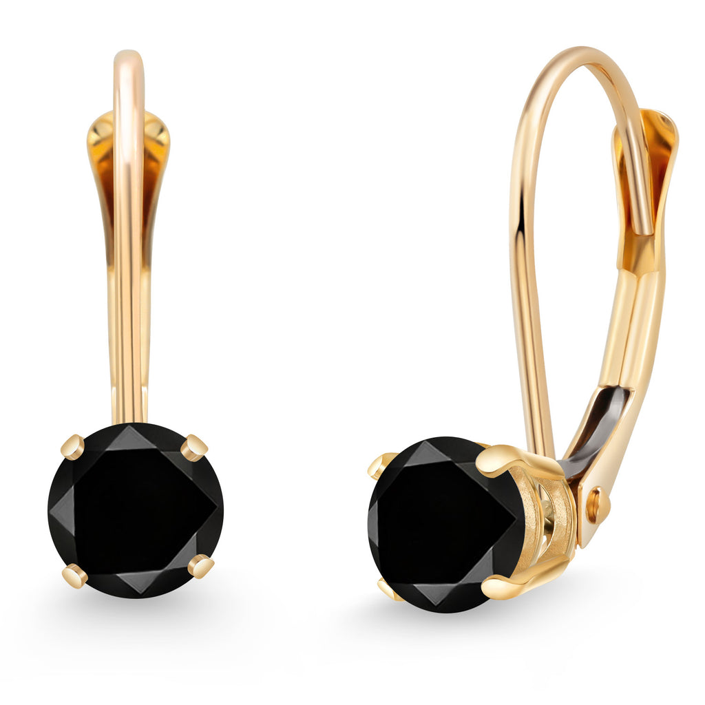 Black Diamond - April_Earrings in 14K Yellow Gold