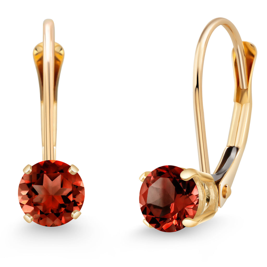 Garnet - January_Earrings in 14K Yellow Gold