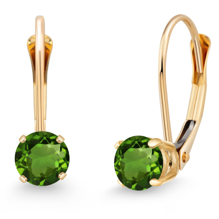 Green Tourmaline - October_Earrings in 14K Yellow Gold