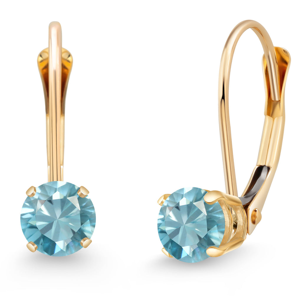 Zircon_Earrings in 14K Yellow Gold