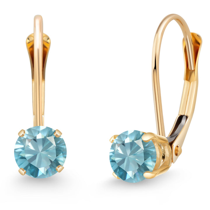 Zircon_Earrings in 14K Yellow Gold