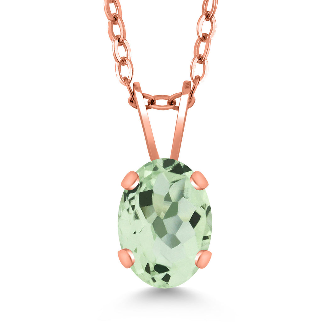 Prasiolite_Pendant in 925 Rose Gold Plated Silver