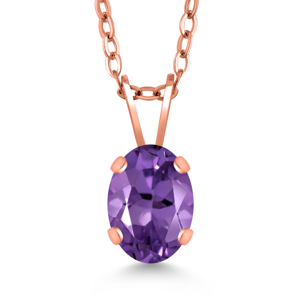 Amethyst - February_Pendant in 925 Rose Gold Plated Silver