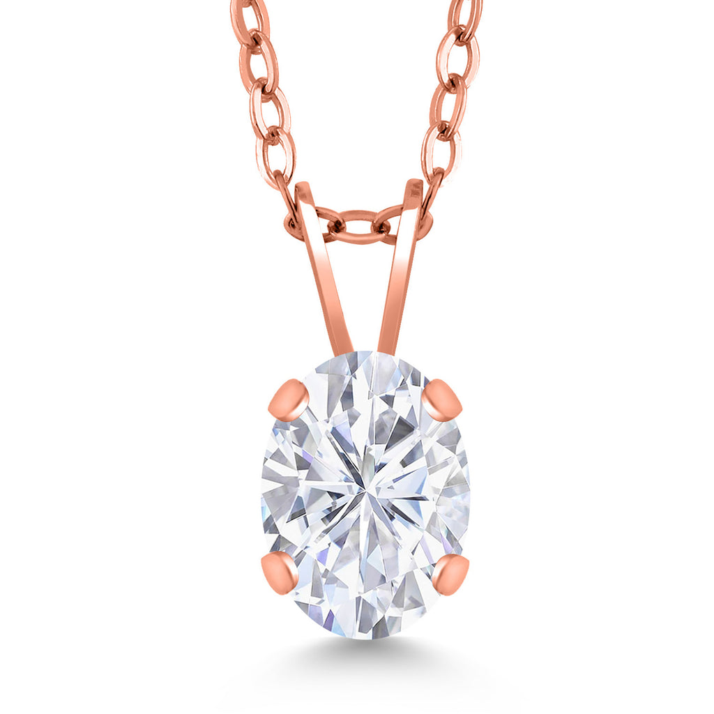 Moissanite - April_Pendant in 925 Rose Gold Plated Silver