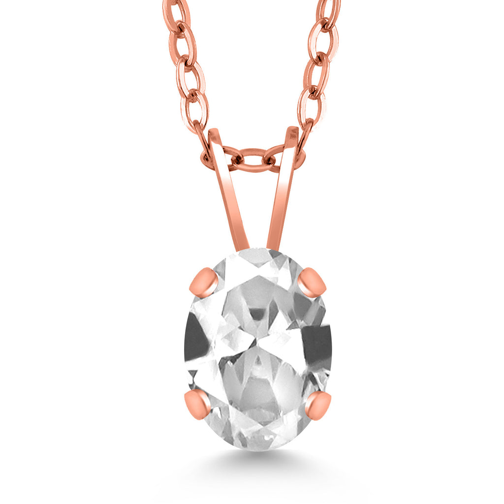 Created Sapphire - September_Pendant in 925 Rose Gold Plated Silver