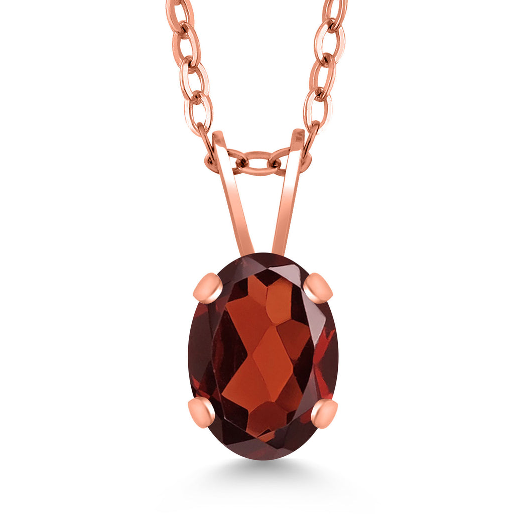 Garnet - January_Pendant in 925 Rose Gold Plated Silver
