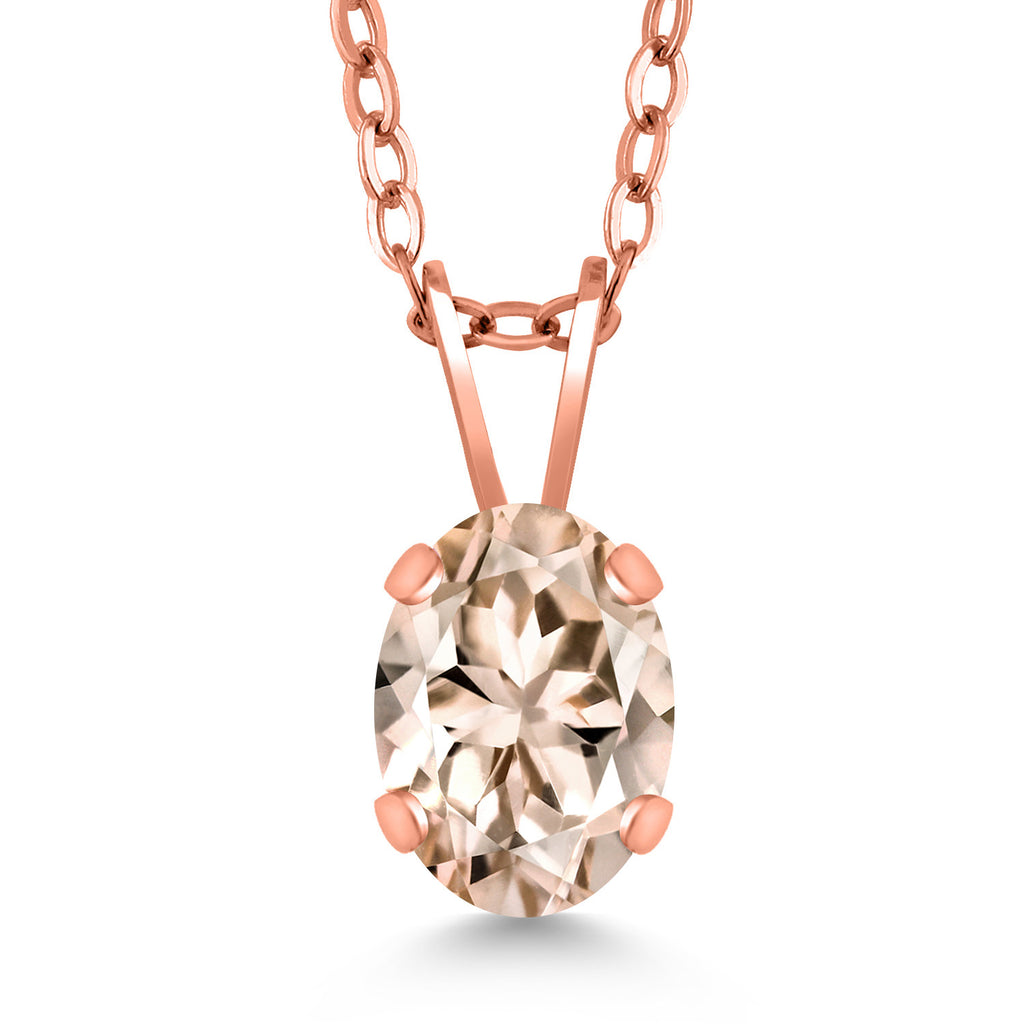 Morganite - October_Pendant in 925 Rose Gold Plated Silver