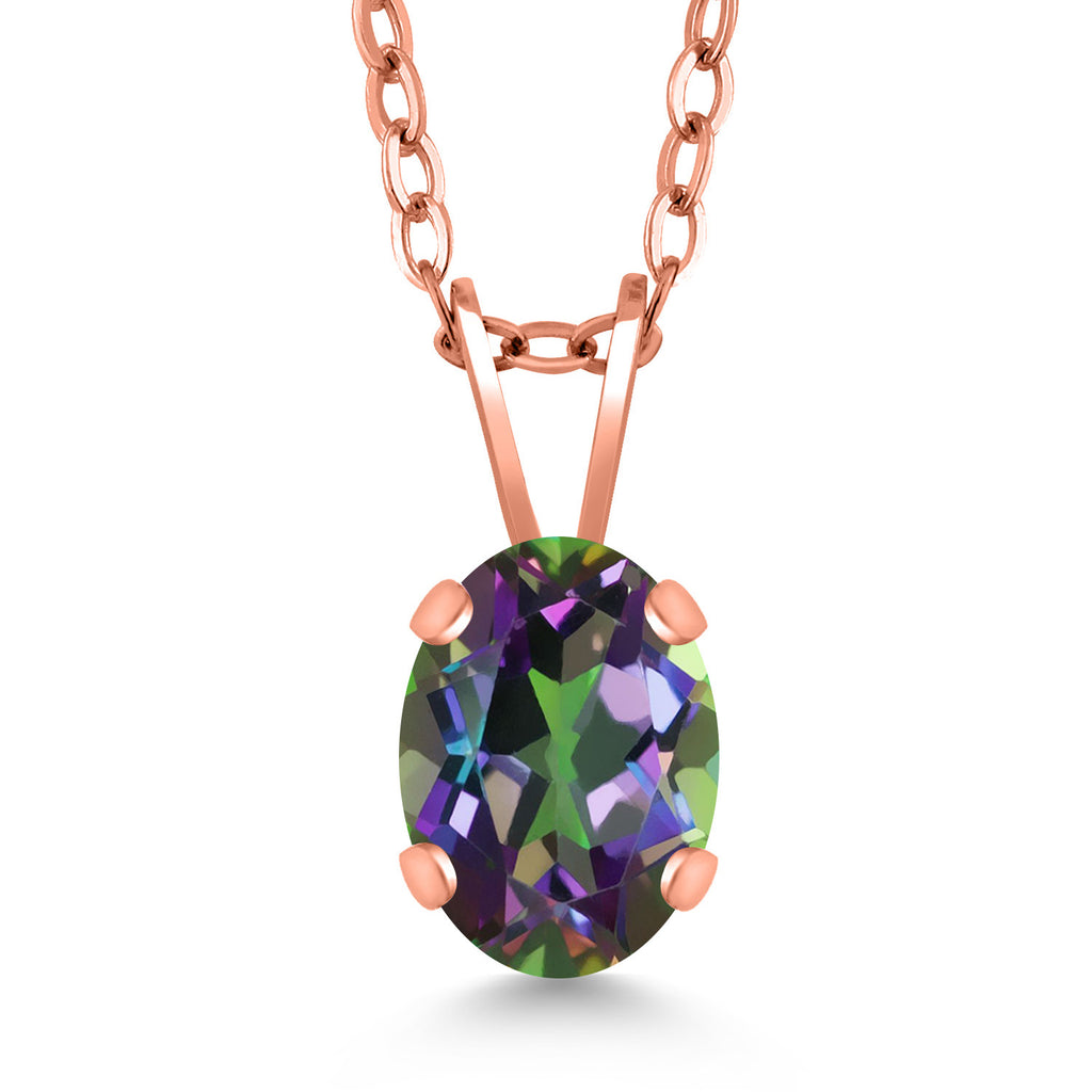 Green Mystic Topaz_Pendant in 925 Rose Gold Plated Silver
