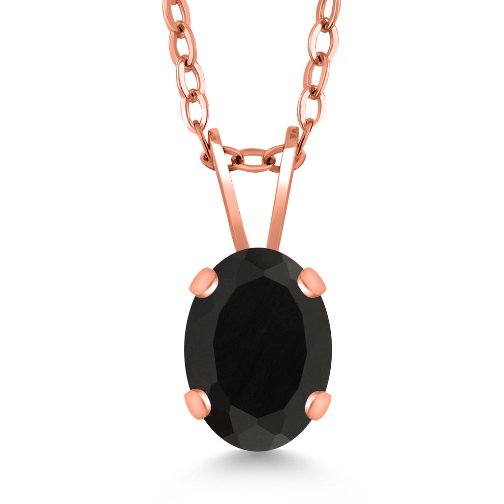 Onyx - December_Pendant in 925 Rose Gold Plated Silver
