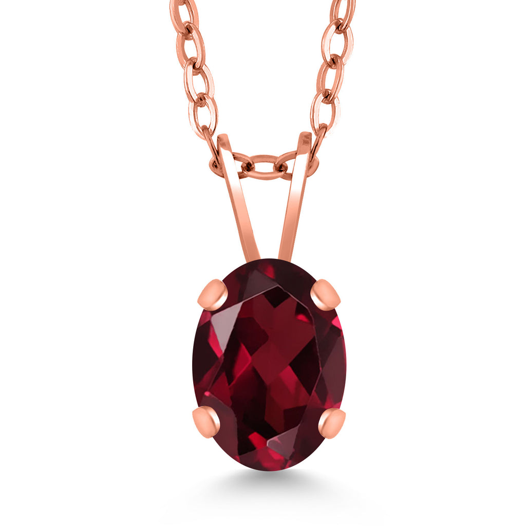 Rhodolite Garnet - January_Pendant in 925 Rose Gold Plated Silver