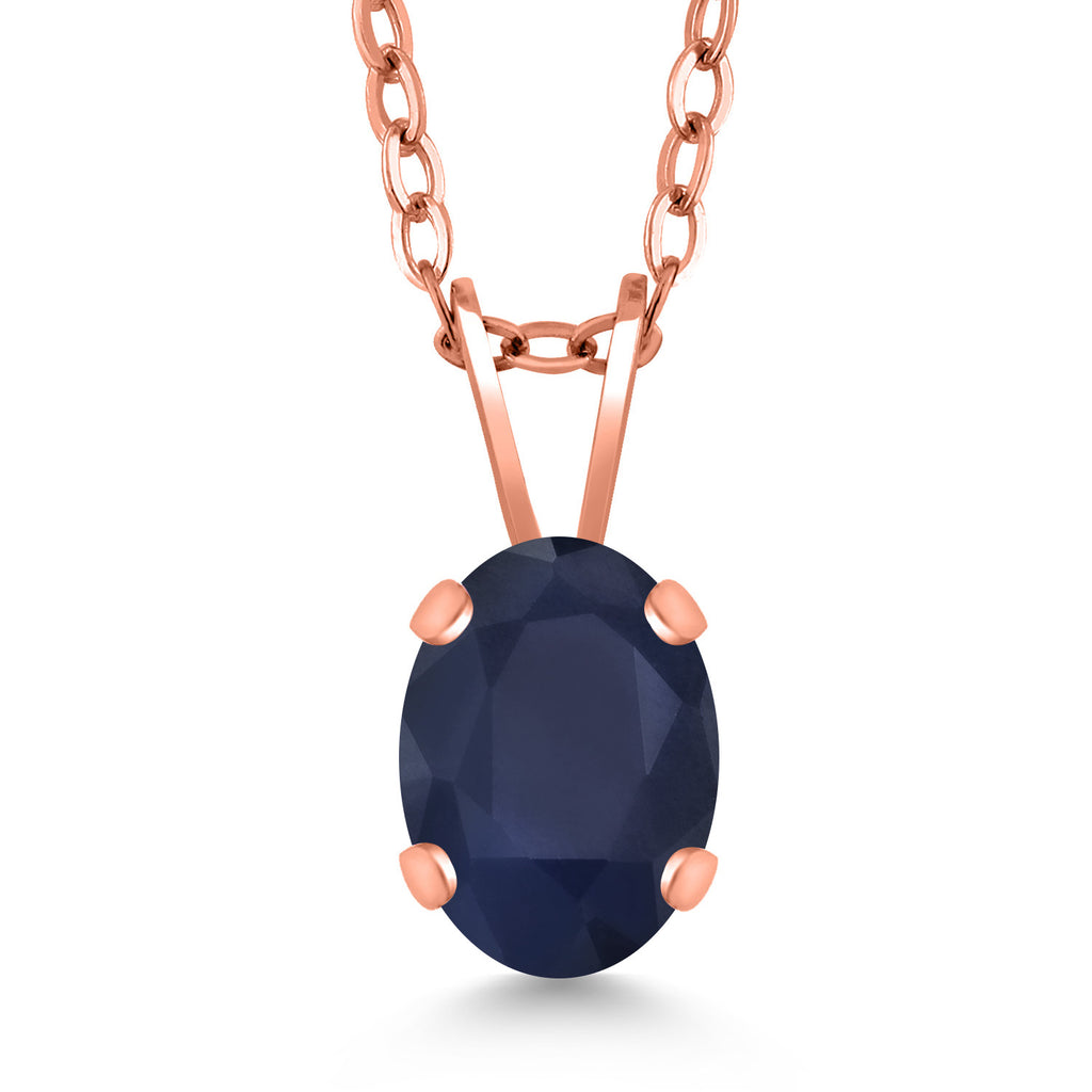 Sapphire - September_Pendant in 925 Rose Gold Plated Silver