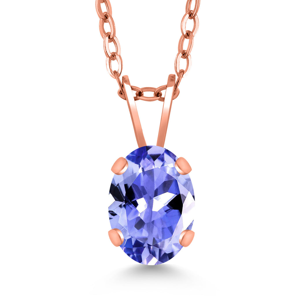 Tanzanite - December_Pendant in 925 Rose Gold Plated Silver