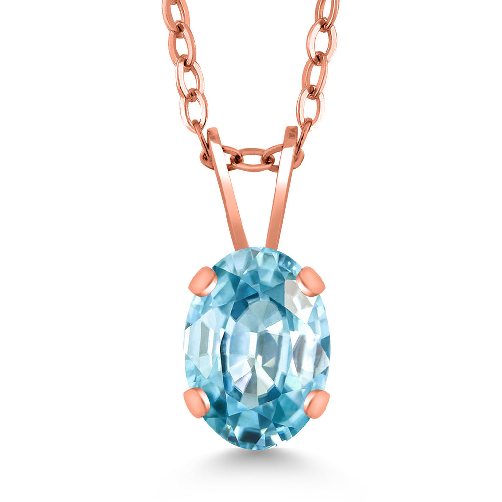Zircon_Pendant in 925 Rose Gold Plated Silver