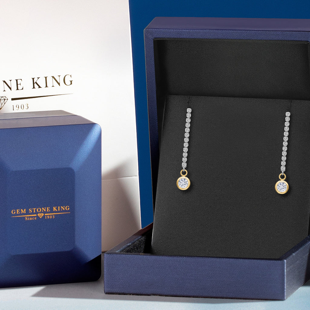 Near Colorless (GH) and E - F_Earrings in 14K Two Tone Gold