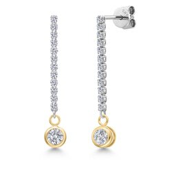 Earrings in 14K Two Tone Gold
