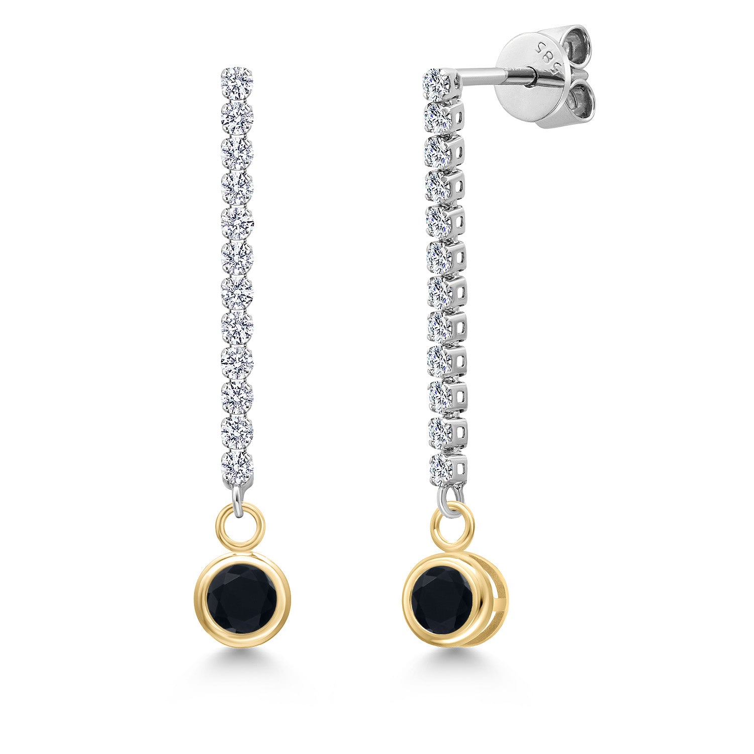 Onyx - December_Earrings in 14K Two Tone Gold