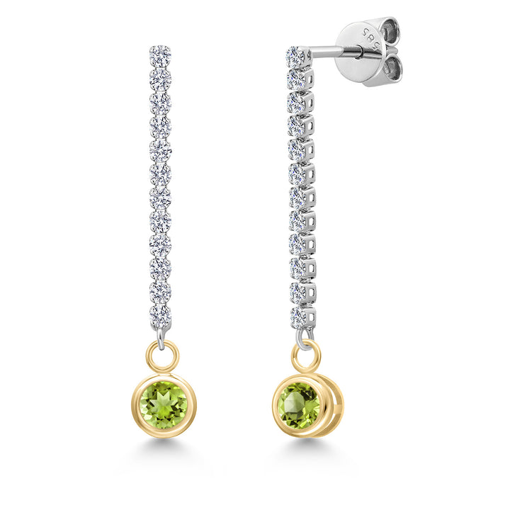 Peridot - August_Earrings in 14K Two Tone Gold