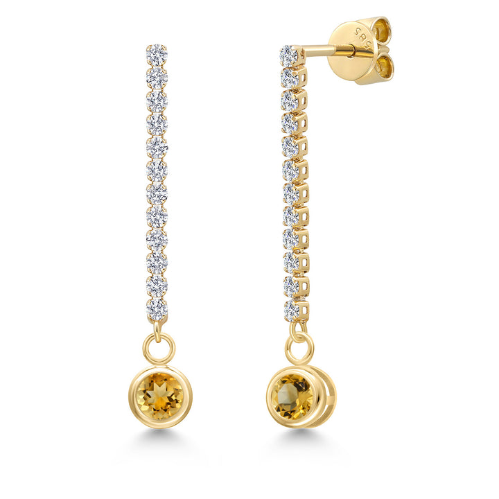 Citrine - November_Earrings in 14K Yellow Gold