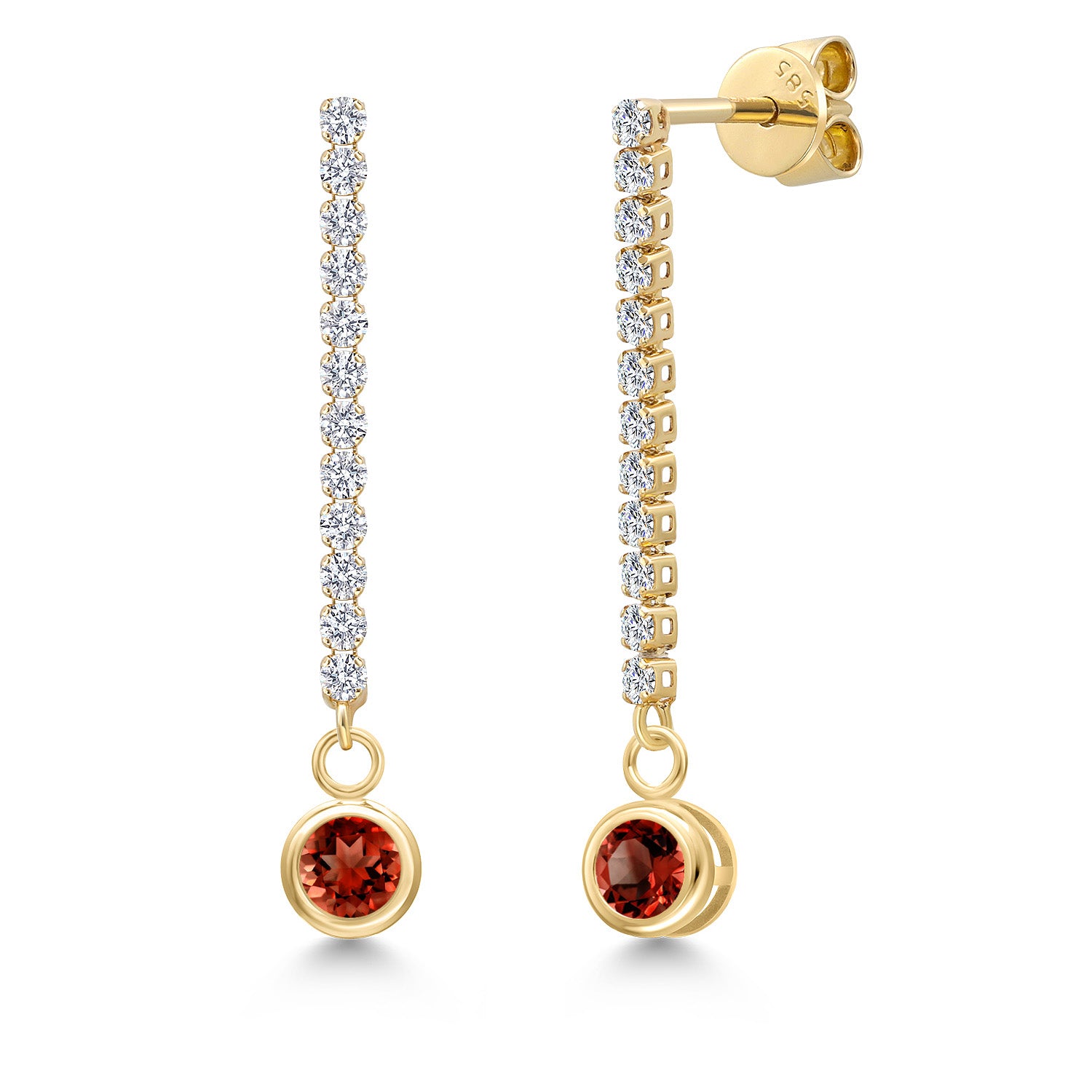 Garnet - January_Earrings in 14K Yellow Gold