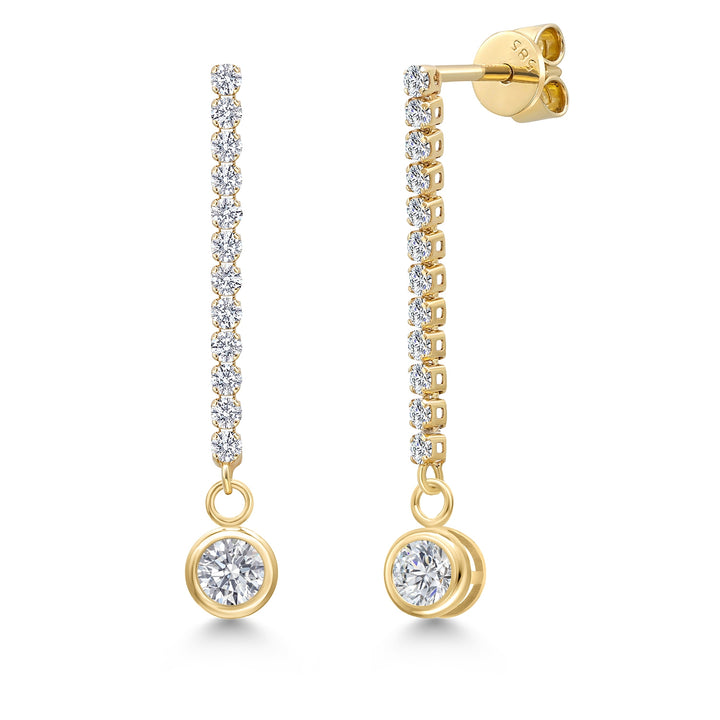 White Lab Grown Diamond - April_Earrings in 14K Yellow Gold