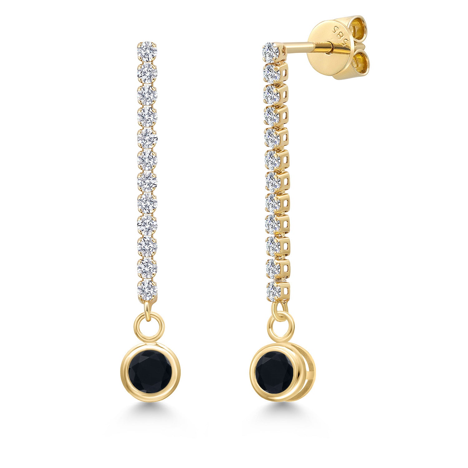 Onyx - December_Earrings in 14K Yellow Gold