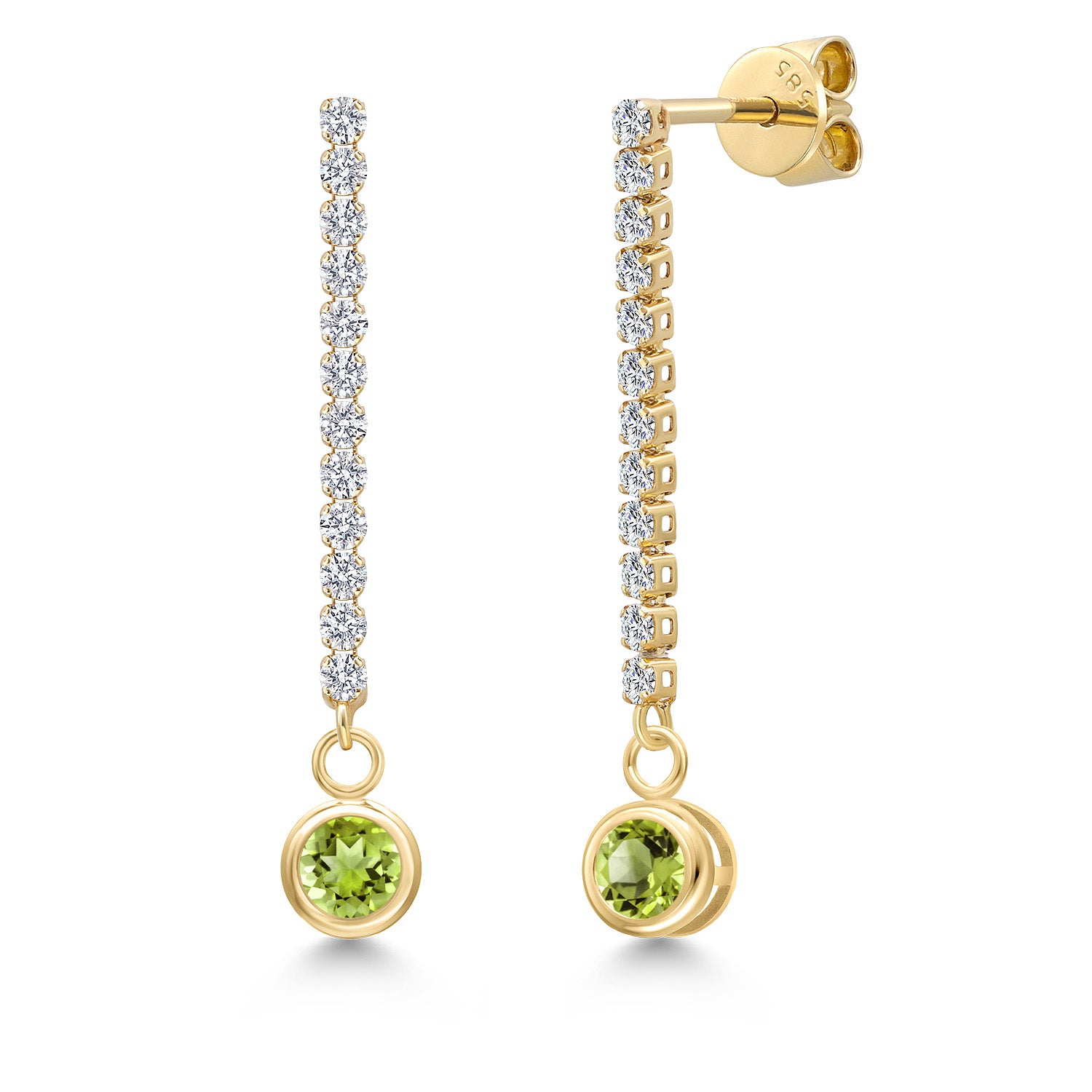 Peridot - August_Earrings in 14K Yellow Gold