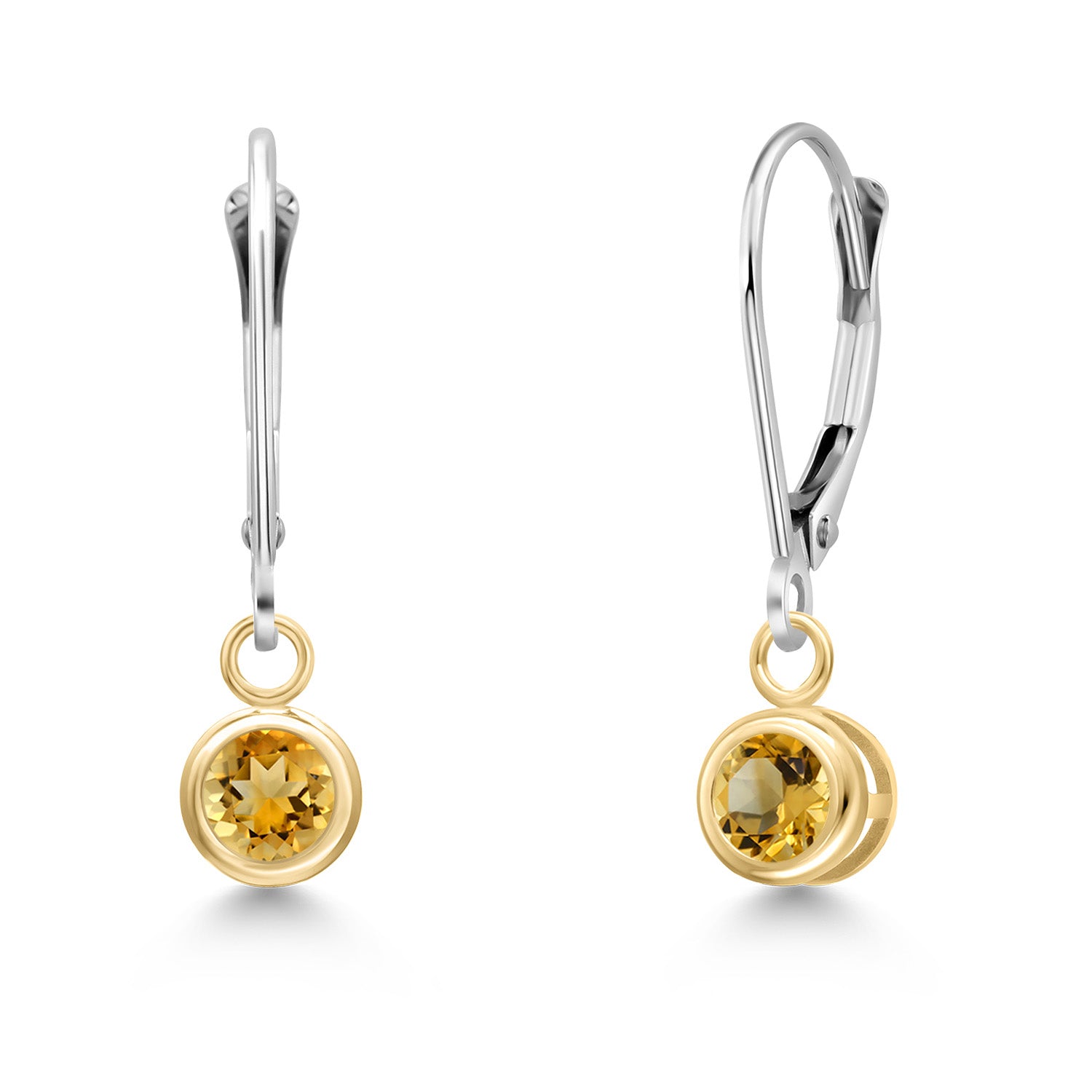 Citrine - November_Earrings in 14K Two Tone Gold