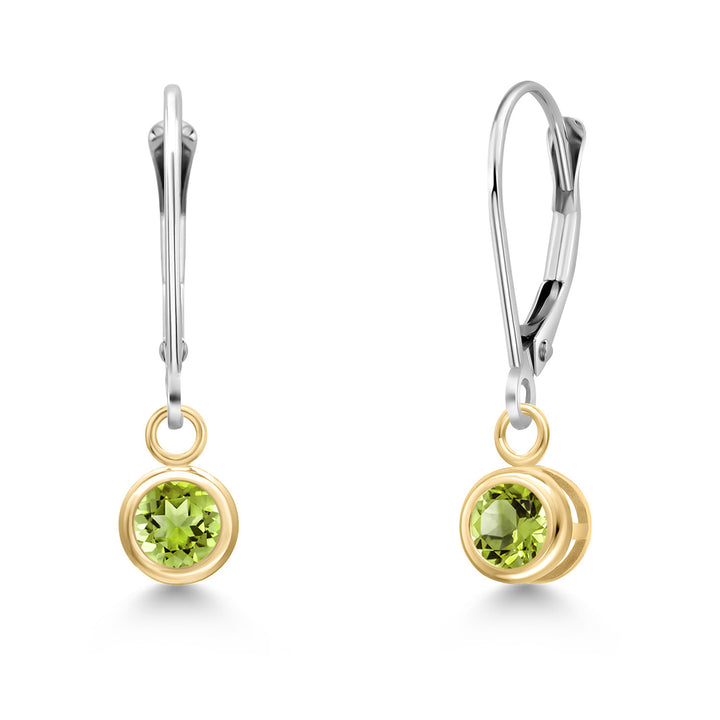 Peridot - August_Earrings in 14K Two Tone Gold