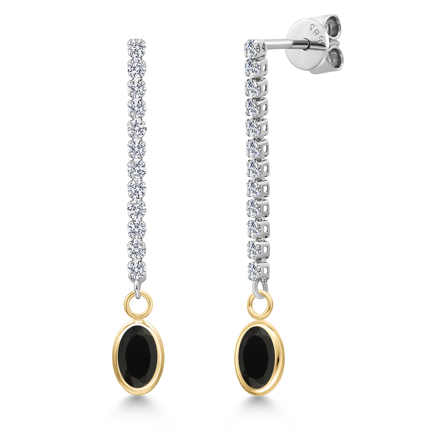 Onyx - December_Earrings in 14K Two Tone Gold