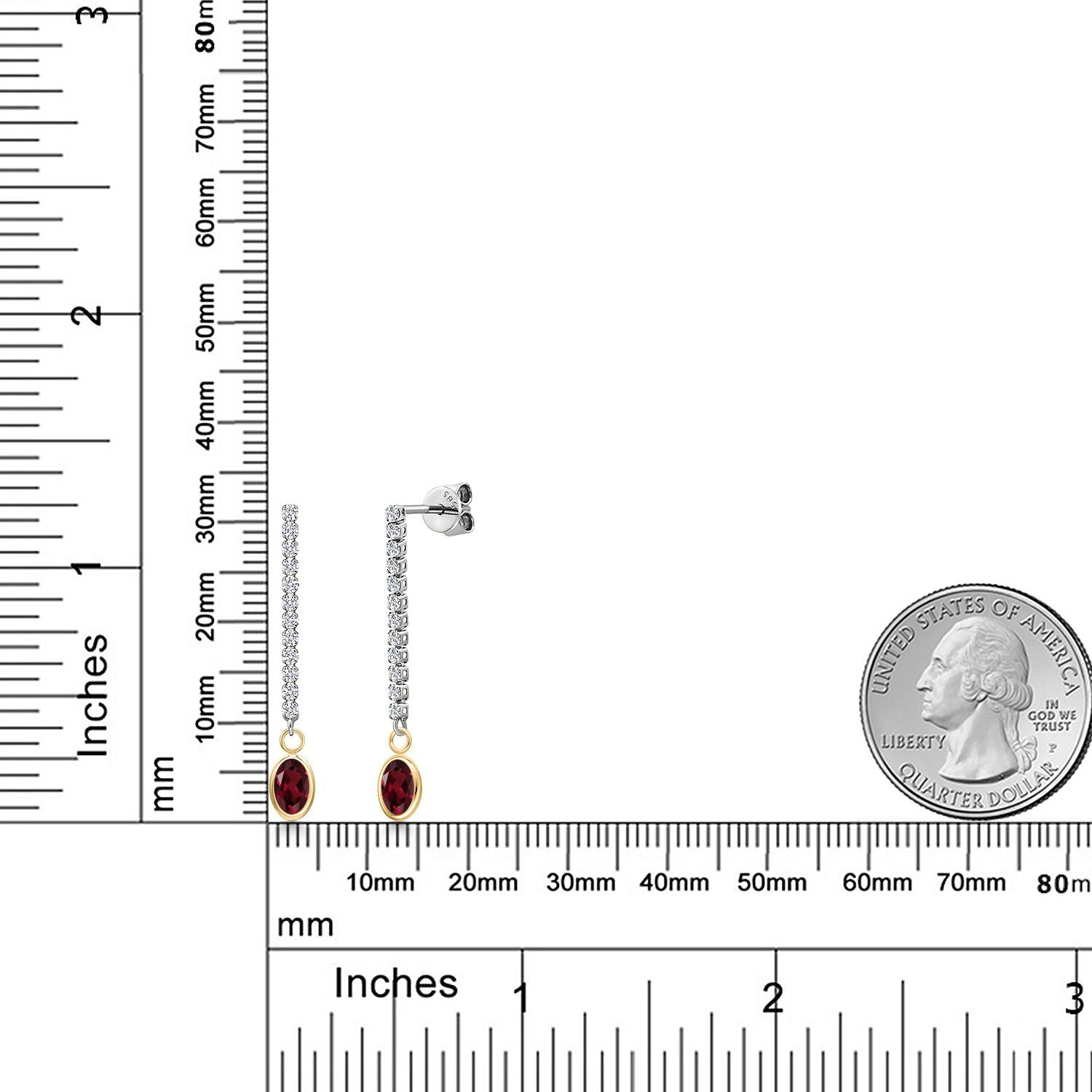 Rhodolite Garnet_Earrings in 14K Two Tone Gold