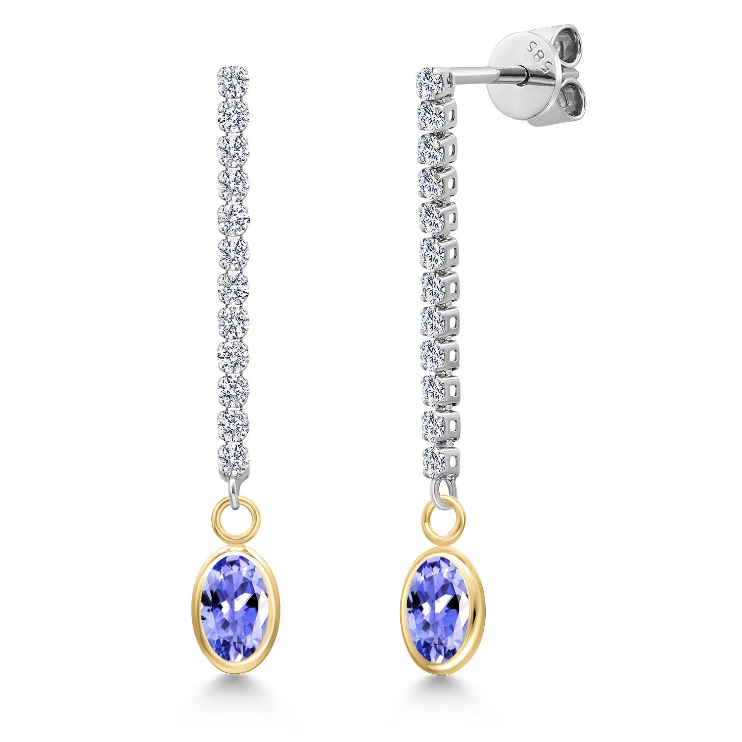 Tanzanite - December_Earrings in 14K Two Tone Gold