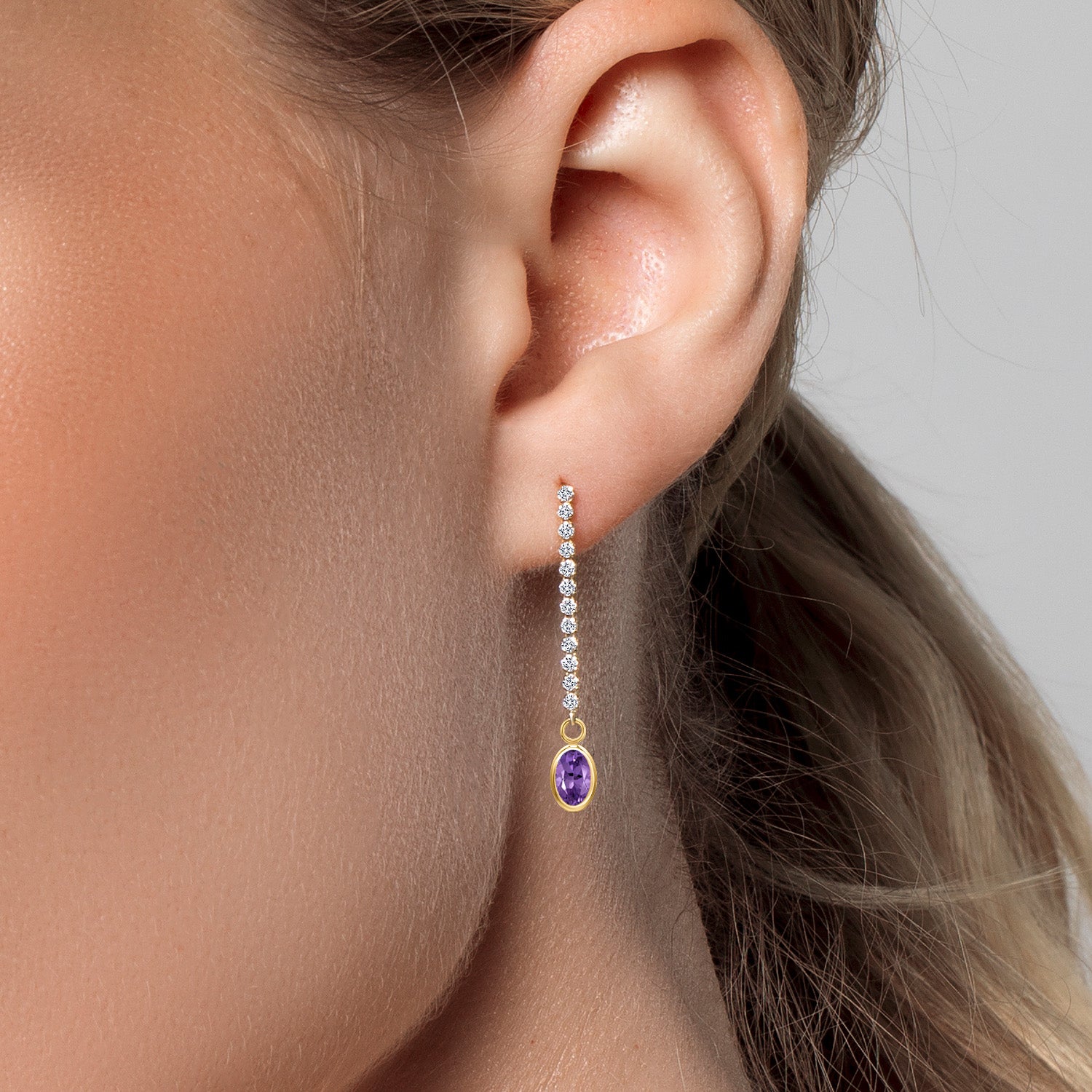 Amethyst - February_Earrings in 14K Yellow Gold