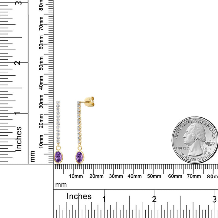 Amethyst - February_Earrings in 14K Yellow Gold