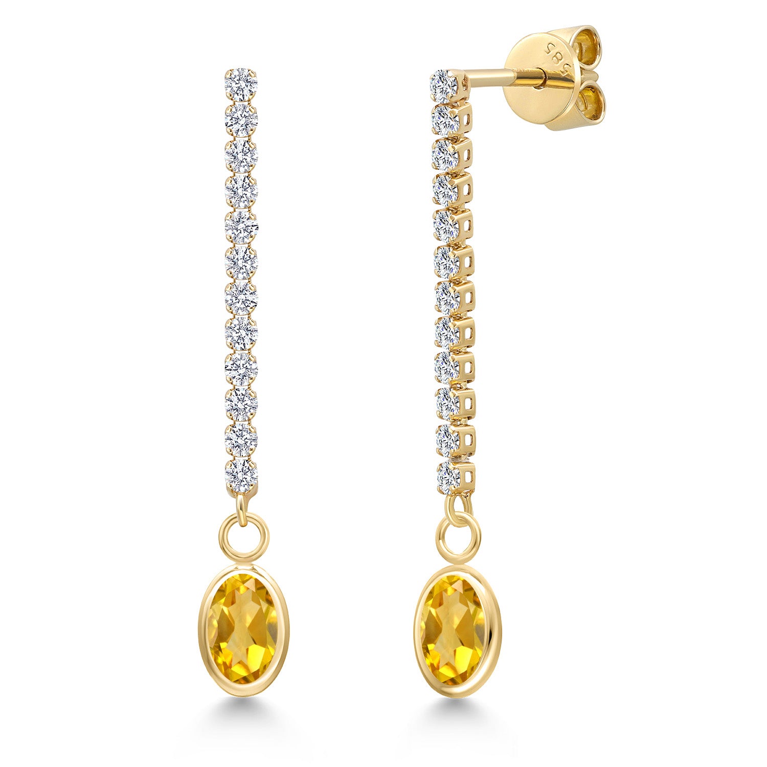 Citrine - November_Earrings in 14K Yellow Gold