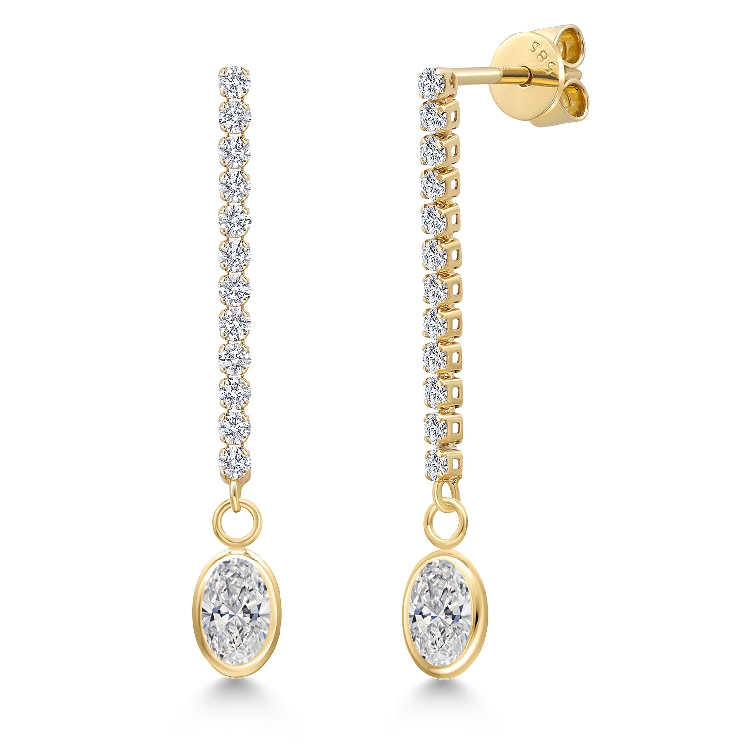 White Lab Grown Diamond - April_Earrings in 14K Yellow Gold