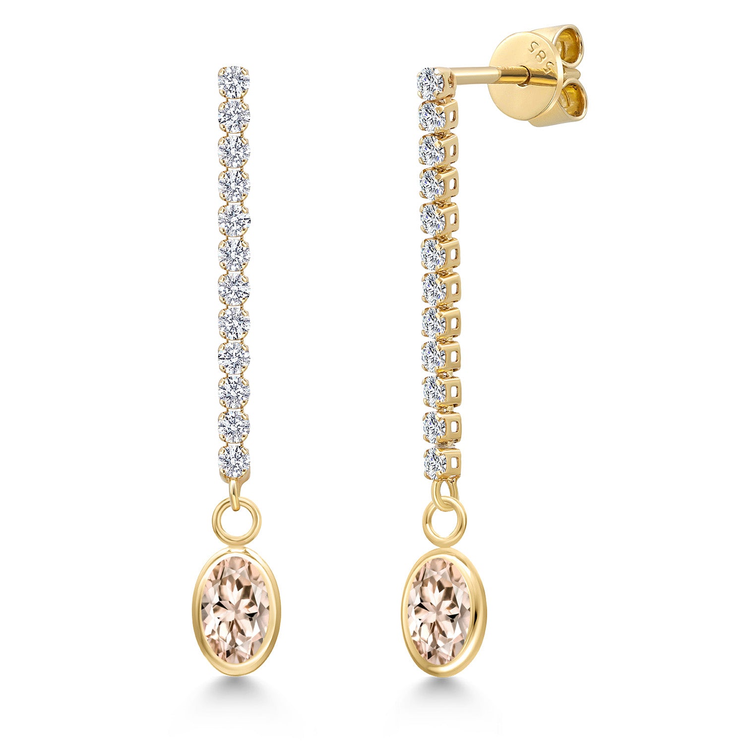 Morganite - October_Earrings in 14K Yellow Gold