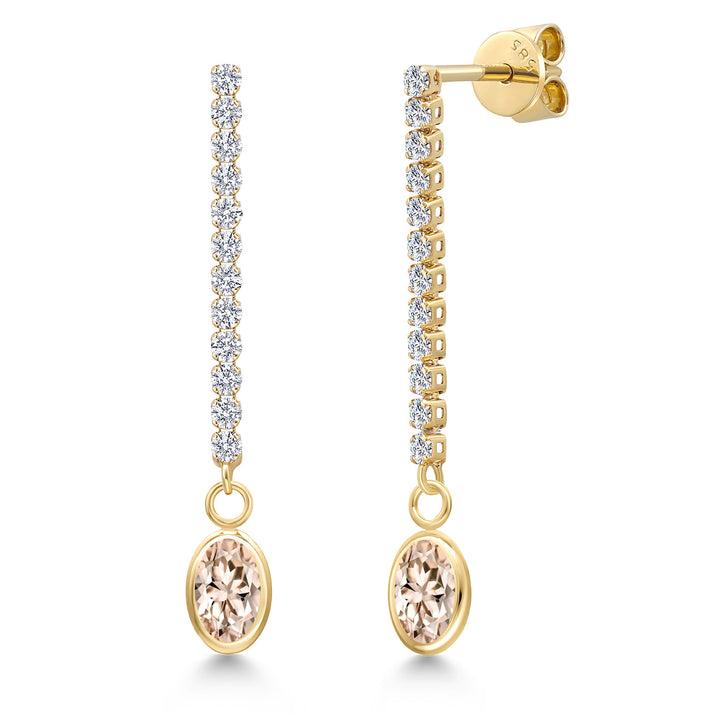Morganite - October_Earrings in 14K Yellow Gold