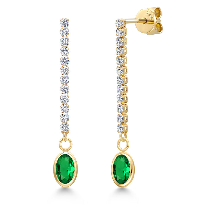 Nano Emerald - May_Earrings in 14K Yellow Gold