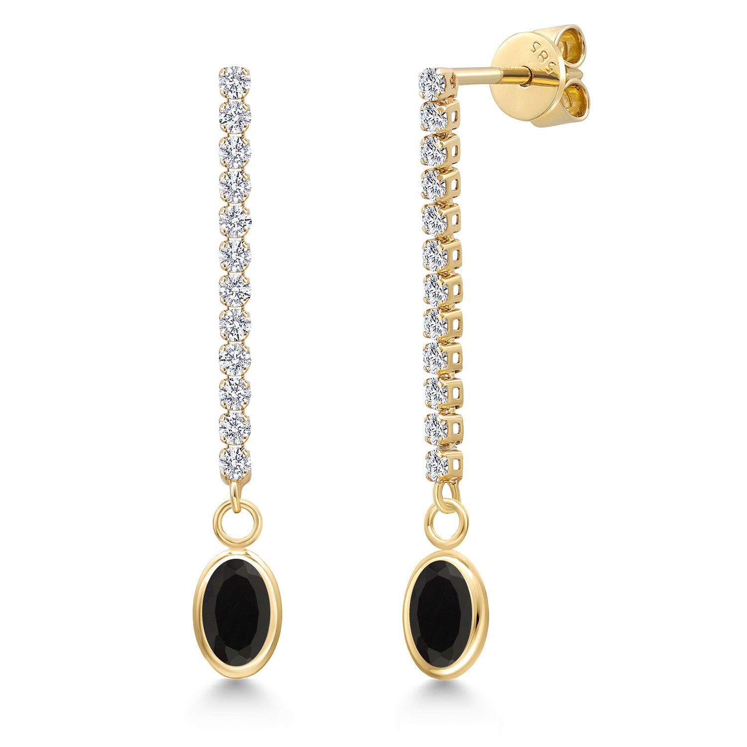 Onyx - December_Earrings in 14K Yellow Gold