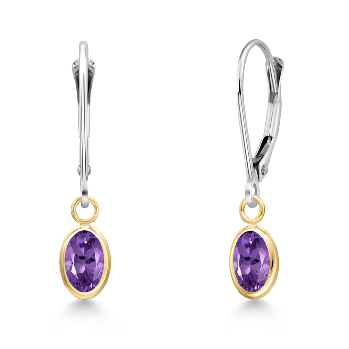 Amethyst - February_Earrings in 14K Two Tone Gold